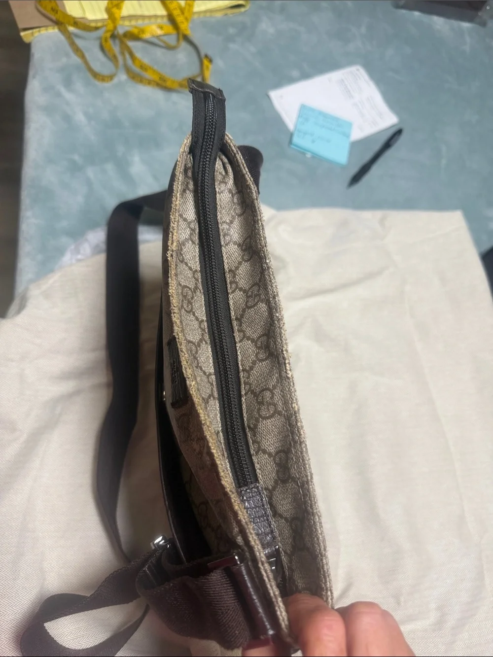 Gucci Beige GG Supreme Crossbody Bag for Men